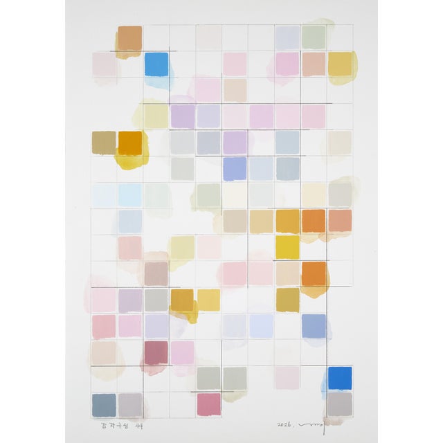 Kyong Lee Contemporary Abstract Pencil and Acrylic on Fabriano-Pittura Paper "Sinnliche Komposition 44" by Kyong Lee For Sale - Image 4 of 4