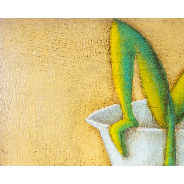 Tan “Not a Problem” Surrealist Oil on Board Still Life Painting by Jeff Sutherland For Sale - Image 8 of 9