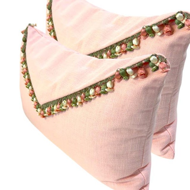 Traditional Pair of Tasseled Lumbar Pillows For Sale - Image 3 of 6