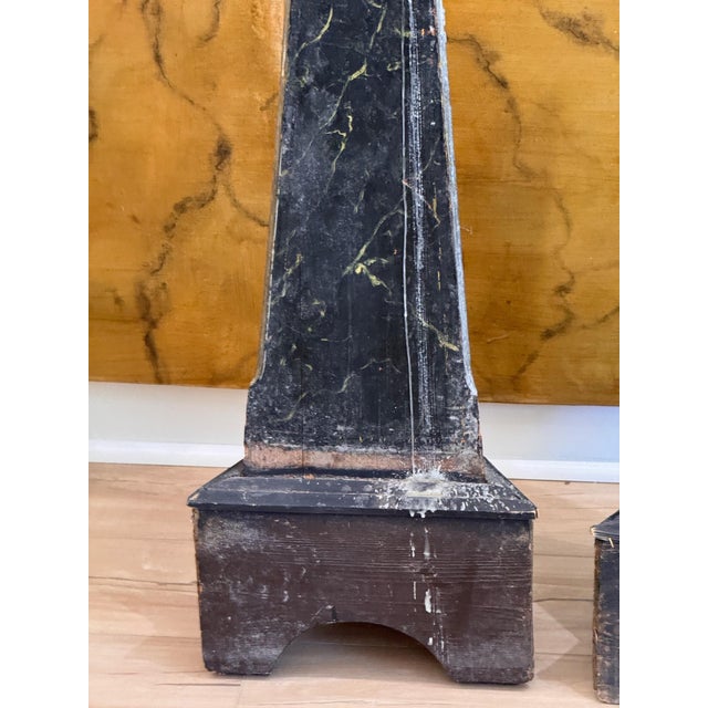 Pair of 19th Century Continental Faux Painted Marble Triangular Floor Prickets For Sale - Image 11 of 14