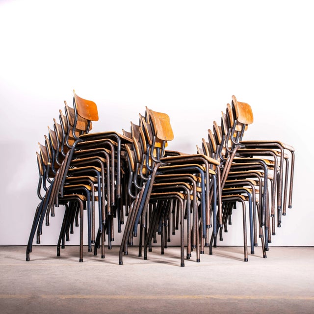 Elbe Steel Grey Stacking Dining Chair, 1950s For Sale - Image 10 of 12