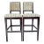 Set of 2 Cherish-Bar Stools From Crate & Barrel With Romo Striped Textured Velvet Upholstery Seat Covering For Sale