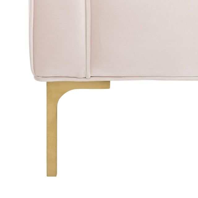 Vydia Tufted Sofa - Blush / Gold For Sale - Image 4 of 7