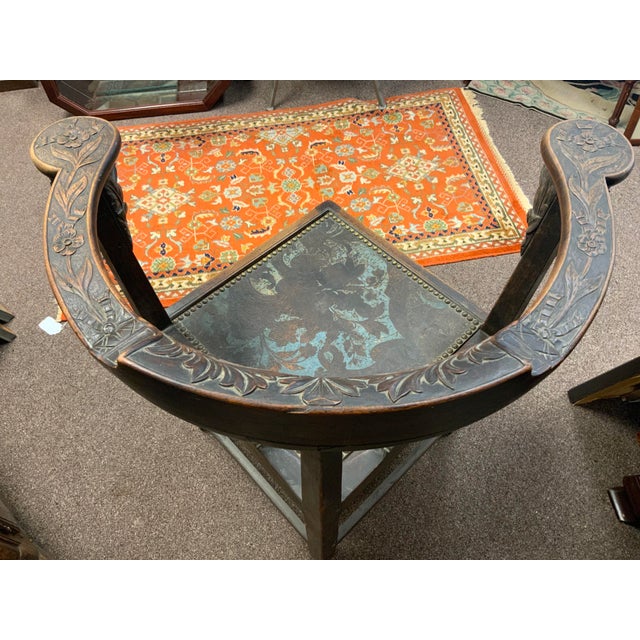 Late 19th Century Carved Oak Corner Chair For Sale - Image 4 of 18