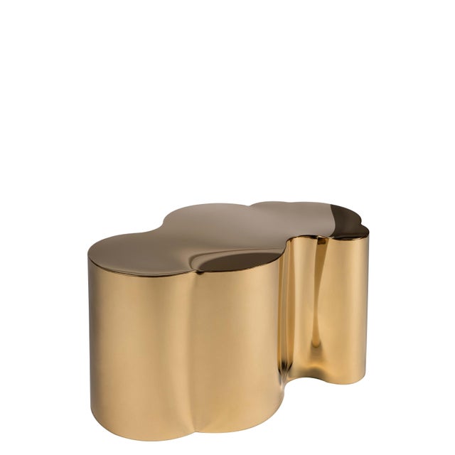 The New Kate Free Form Coffee Table in Gold With Acrylic Top For Sale In Los Angeles - Image 6 of 8