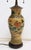 Late 19th century Japanese baluster form vase now mounted as a lamp. Carved wood base. Crackle glaze with enamel...