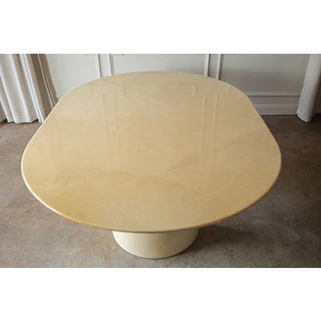 1980s Karl Springer Knife Edge Goat Skin Dining Table For Sale - Image 9 of 16