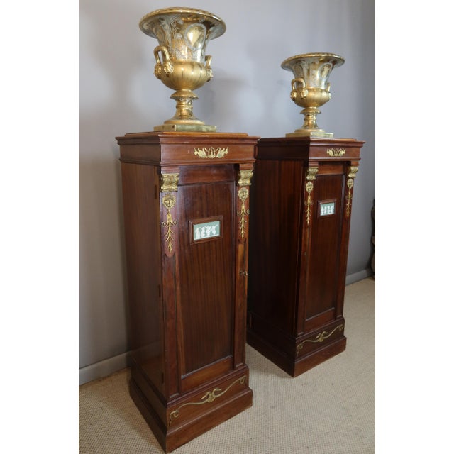 Large Antique Side Tables with Doors, 1800s, Set of 2 For Sale - Image 3 of 12