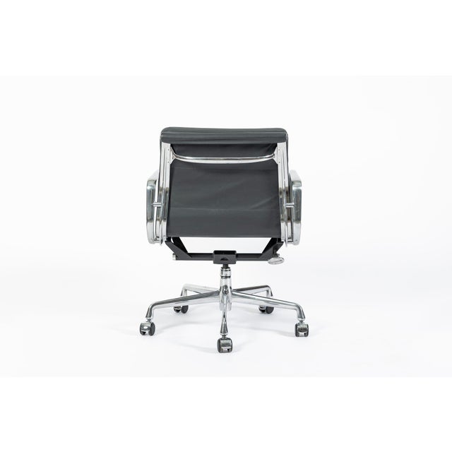 Eames for Herman Miller Gray Leather Office Chair 2000s For Sale In Detroit - Image 6 of 13