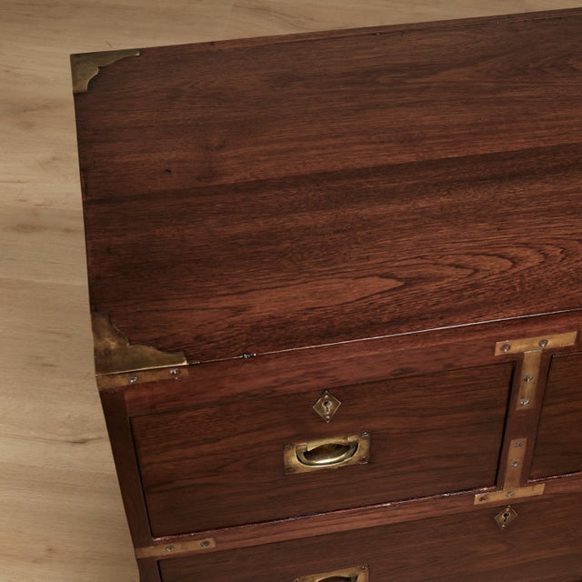 Brown Pair of Antique Anglo Indian Rosewood Campaign Stands For Sale - Image 8 of 13