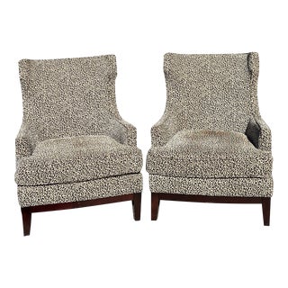 Contemporary Animal Print Lounge Chairs by Precedent - Sherrill Furniture - a Pair For Sale