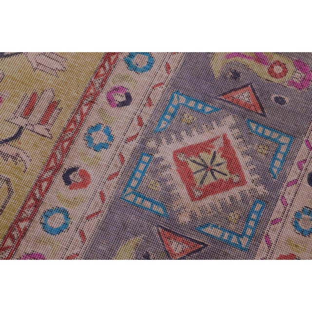 Shabby Chic Vintage 1990's Yellow/Gray Wool Rug - 8'6'' X 12'5'' For Sale In New York - Image 6 of 10