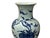 Vintage Chinese Blue White Fruits Flowers Graphic Porcelain Art Vase For Sale - Image 11 of 13