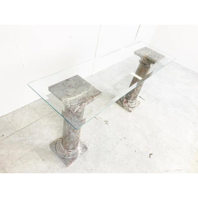 Gray Vintage Marble Console Table, 1960s For Sale - Image 8 of 10