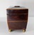 English 19th Century English Regency Sarcophagus Form Tea Caddy Box in Mahogany Veneer For Sale - Image 3 of 12