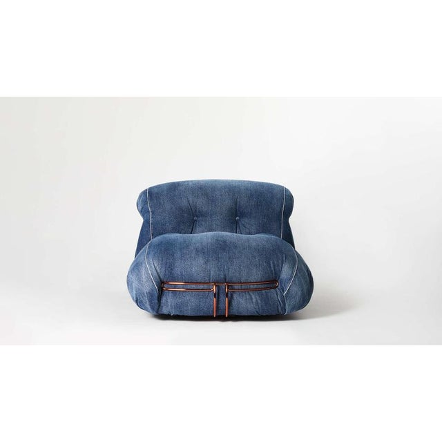 Denim Soriana Armchair by Roy Rogers and Afra and Tobia Scarpa for Cassina For Sale - Image 3 of 6