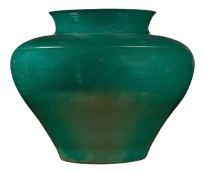 Large European Green Lidded Urn Signed Thomas W Hoff, Late 20th Century