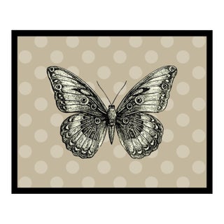 Modern Butterfly Large Canvas Print in Black Frame Color-Way 8 For Sale