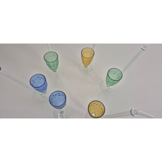 Filigree Mouth-Blown Cognac Glasses from Lauscha, 1960s, Set of 6 For Sale - Image 6 of 7