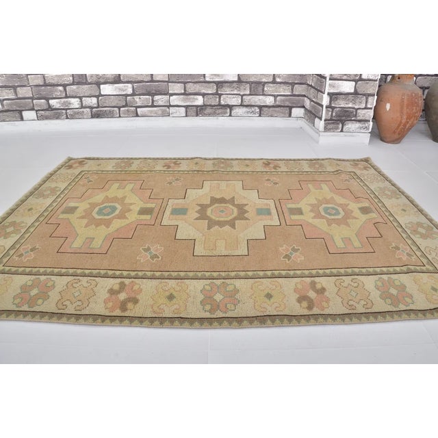 1950s Decorative Anatolian Wool Carpet For Sale - Image 4 of 10