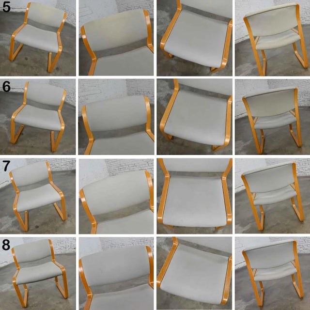 Vintage Modern Classic Steelcase Snodgrass Dining Chairs in Light Oak Bentwood by Warren Snodgrass Set of 8 For Sale - Image 9 of 13