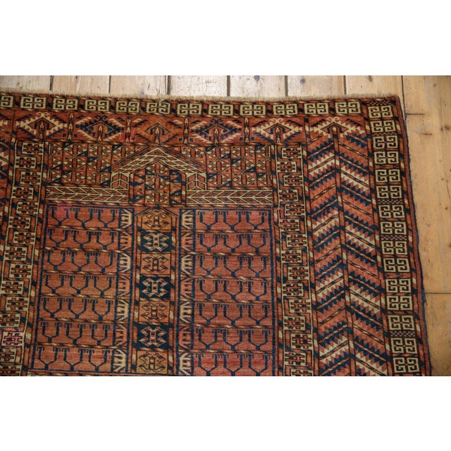 1910s Antique Turkmen Square Rug - 4' X 4'11" For Sale - Image 5 of 10
