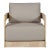 Paradiso Outdoor Teak Natural Look Revolving Chair - Gray Fabric For Sale