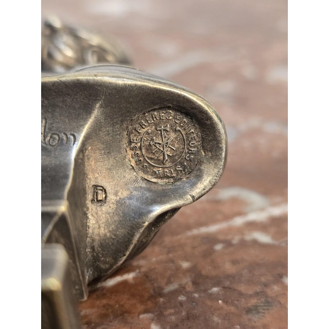 Silvered Bronze Figurine by Signed Houdon, 1849 For Sale - Image 3 of 12