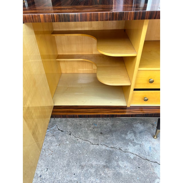 French Art Deco Modern Macassar Ebony Sideboard or Buffet 1940's For Sale - Image 6 of 12