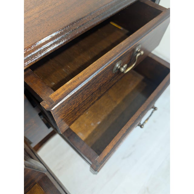 Mid 20th Century Wooden Desk in Mahogany with Brass Handles, 1960s For Sale - Image 5 of 13