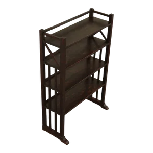 Early 20th Century Mission Oak 4 Tier Book Rack