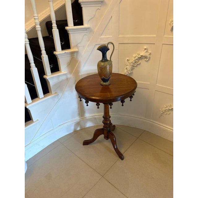 Antique Victorian Walnut Bobbin GalleryTable Lamp , 1880 For Sale - Image 9 of 13
