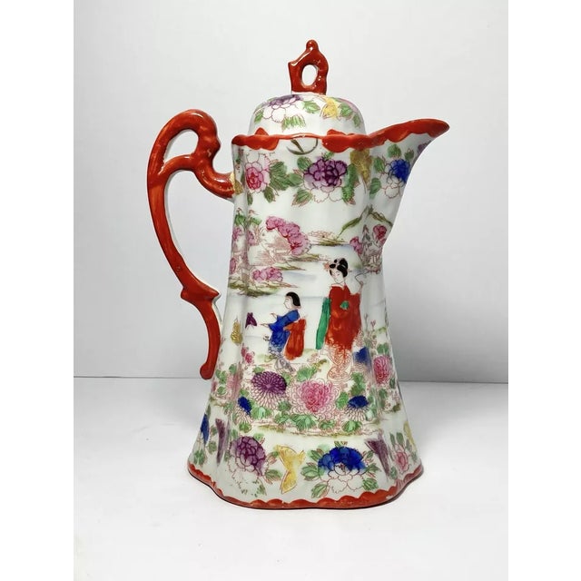 Japanese 1940s Postwar Japanese Import 13-Piece Bone China Demitasse Coffee Set For Sale - Image 3 of 12