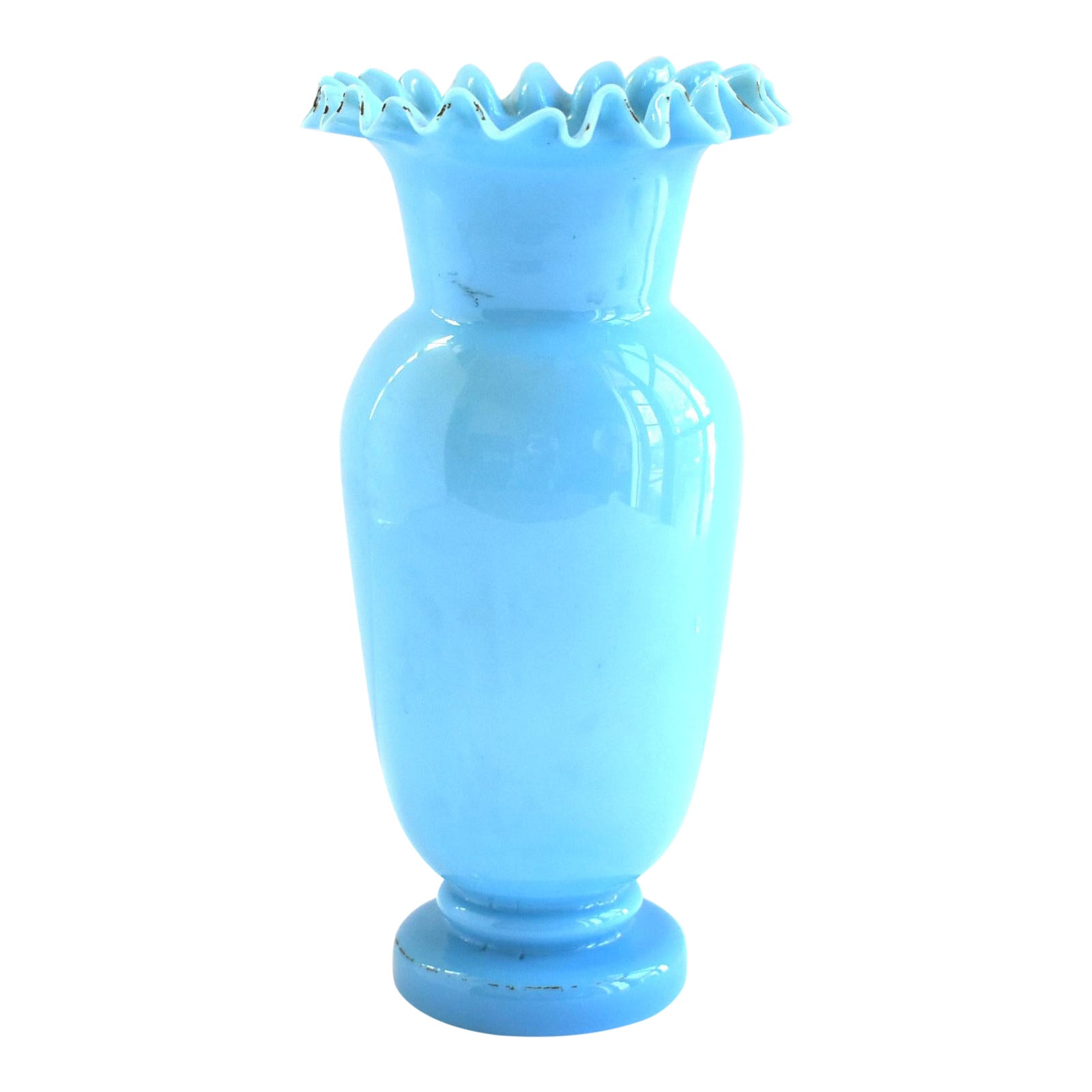 Antique Blue Bristol Or Opaline Glass Vase Chairish