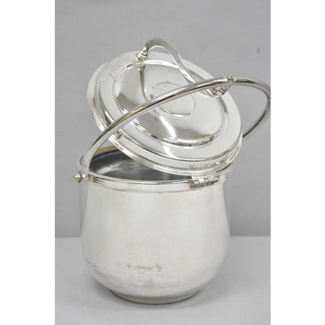 Vintage Art Deco Silver Plated Reticulating Hinge Bar Ice Bucket by Towle For Sale In Philadelphia - Image 6 of 12