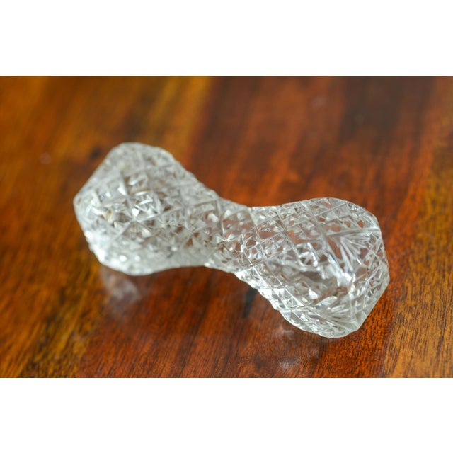 1930s Barbell Cut Crystal Knife Rest Serving Soon Rest Tableware Place Setting - Set of 4 For Sale - Image 11 of 13