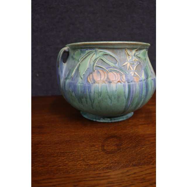 Blue Roseville Pottery Baneda Jardiniere, Pattern 626-8 For Sale - Image 8 of 13