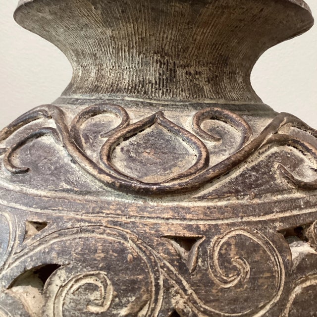 Vintage Terracotta Finish Bronze Color Elephant Head Asian Motifs For Sale - Image 9 of 13