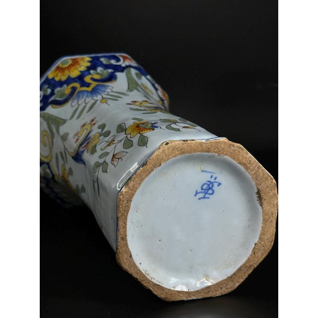 Blue Faience Vase from Fourmaintraux, Desvres, France, 19th Century For Sale - Image 8 of 9