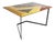 Wooden Table with Geometric Inlays and Metal Base by Offredi for Saporiti, 1980s For Sale