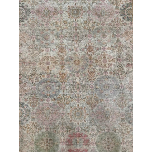 Mid 19th Century Mid 19th Century Turkish Silk Rug With Floral Medallions For Sale - Image 5 of 9