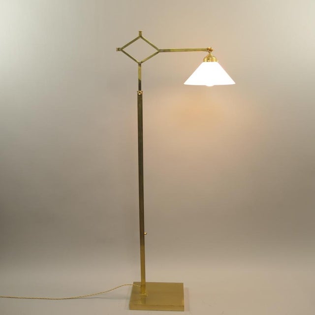 Brass Extendable Floor Lamp with Adjustable Shade, Germany, 1940s For Sale - Image 6 of 14