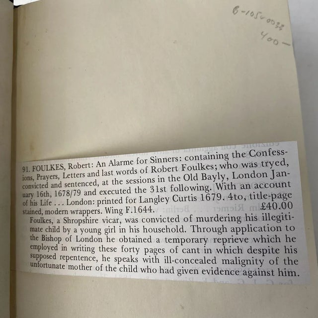 17th Century Book: An Alarme for Sinners...Last Words of Robert Foulkes For Sale - Image 10 of 11
