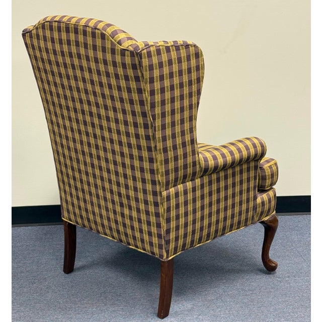 Late 20th Century Upholstered Wingback Chairs - A Pair For Sale - Image 9 of 12