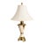 Vintage Neoclassical Ivory Ceramic and Gold Metal Urn Table Lamp With Original Bell Shade For Sale