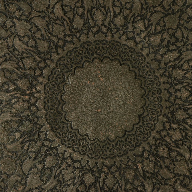 1960s African Hand-Carved Interlocking Wooden Table With Brass Top For Sale - Image 10 of 18