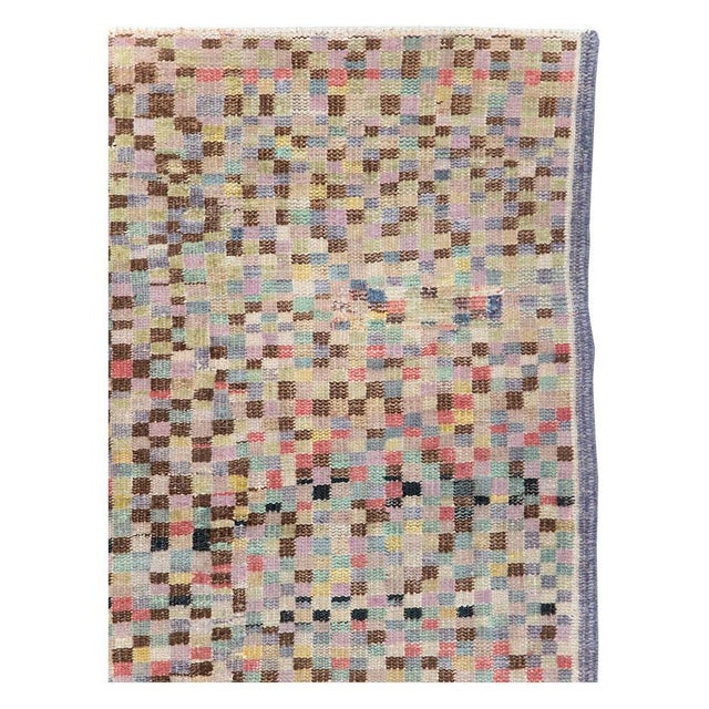 Modern Galerie Shabab Collection Checkered Vintage Turkish Anatolian Accent Rug For Sale - Image 3 of 10