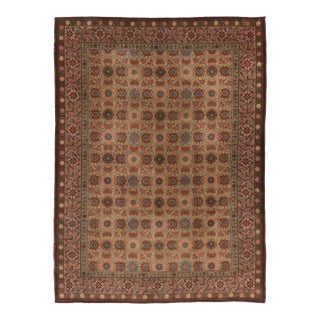 Oversized Antique 20th Century English Needlepoint Rug in Brown - Rug & Kilim For Sale