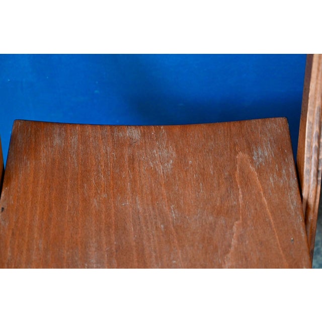 Brown Vintage Wooden Folding Chairs, 1950s, Set of 2 For Sale - Image 8 of 10