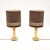 A stylish and extremely well made pair of vintage brass table lamps with velvet shades. They were made in France, they...